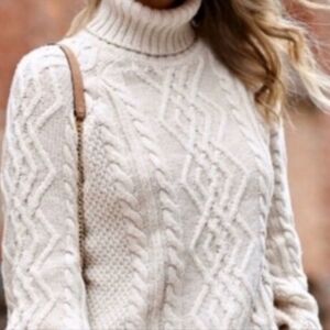 Yorkshire Knitting Fisherman Cable Turtleneck Sweater